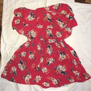 Floral print strapless romper